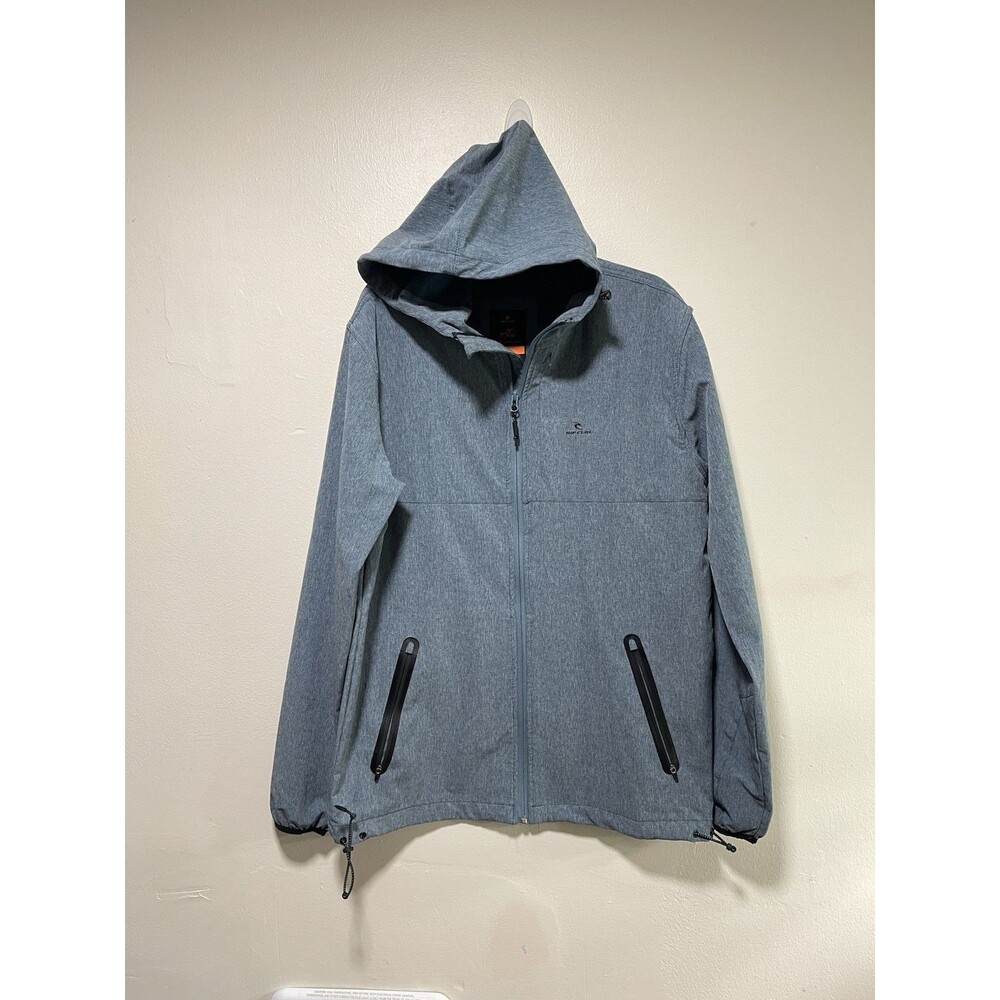 Men's Rip Curl Jacket Anti Series Gray Hooded Wind Rain Repellent Medium
